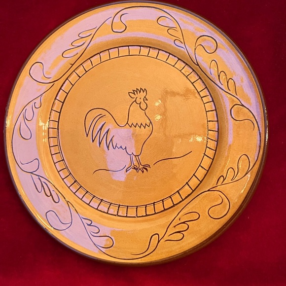 Vintage “Rustic Rooster” 8” diameter Plate by Nancy Calhoun. Made in Portugal - Picture 2 of 8